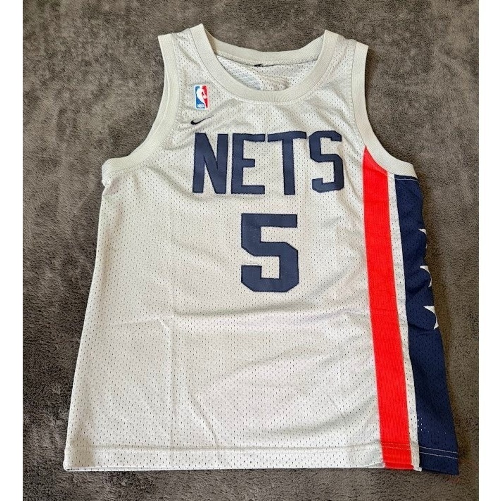Vintage Nike New Jersey Nets Jason Kidd 5 NBA Jersey Youth Grey Boys